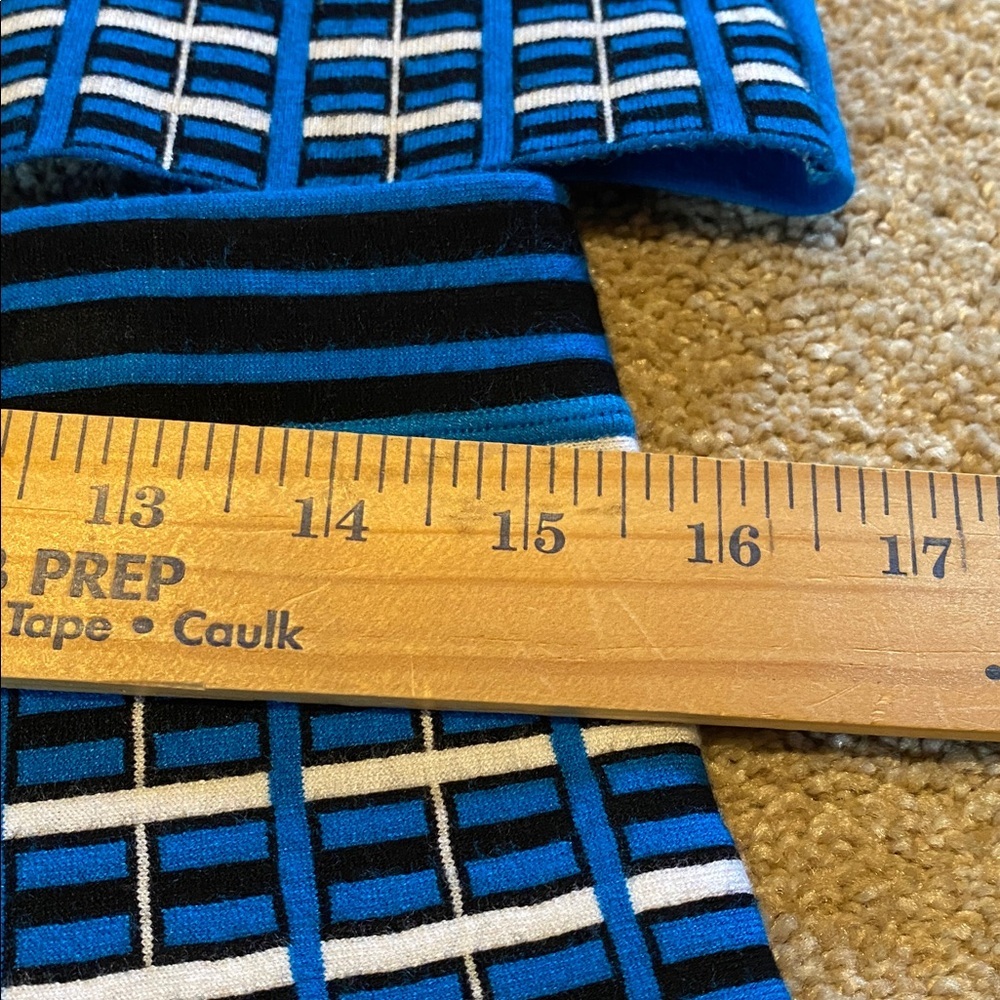 Per Se 2 Piece Matching Set Pull On Skirt & Tank Top Stretchy Blue Black Geo M - Picture 3 of 10